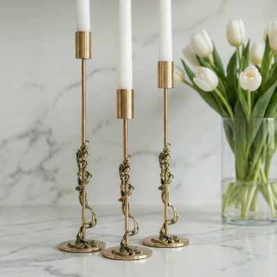 Подарочный набор из 3 подсвечников "Ирис" в подарочной коробке