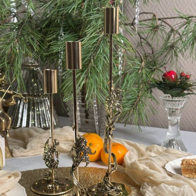 Подсвечник Ирис малый в черно белой коробке