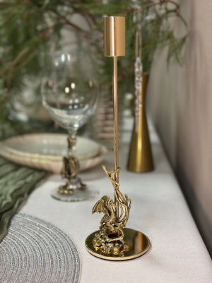 Подсвечник металлический малый Дракониха в транспортной коробке