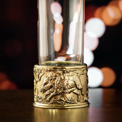 Набор из 3-х стопок Патрон Кабан с латунным основанием в подарочной коробке