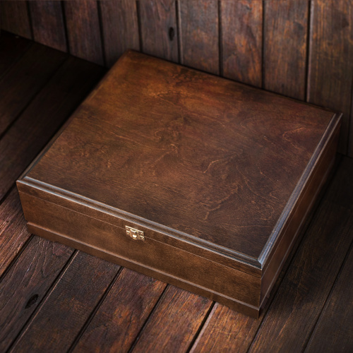 Набор для вина из 6 бокалов "Романтик" в деревянной шкатулке