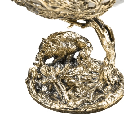 Набор 2 бокала для коньяка "Кабан и "Медведь", в шкатулке из массива