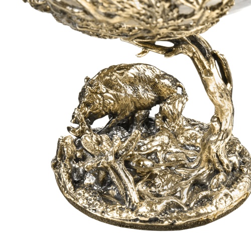 Набор 2 бокала для коньяка "Кабан и "Медведь", в шкатулке из массива