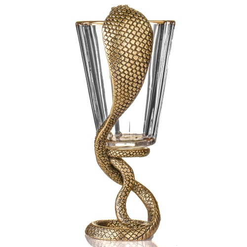 Набор 3 лафитника и статуэтка "Змея",  в коробке из дизайнерского картона