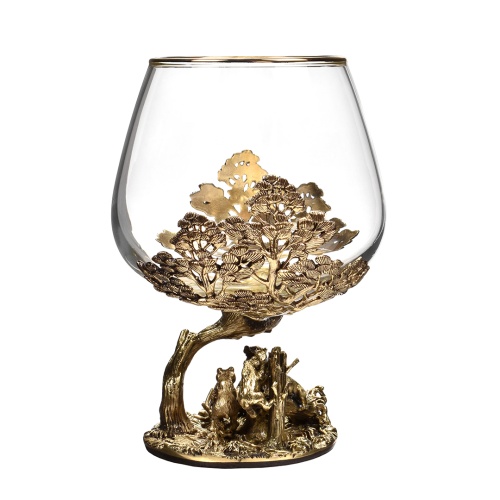 Бокал для коньяка Три медведя 420 мл в подарочной коробке