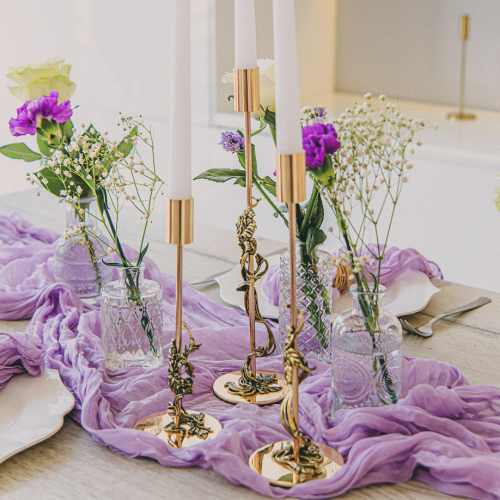 Подарочный набор из 3 подсвечников "Ирис" в подарочной коробке