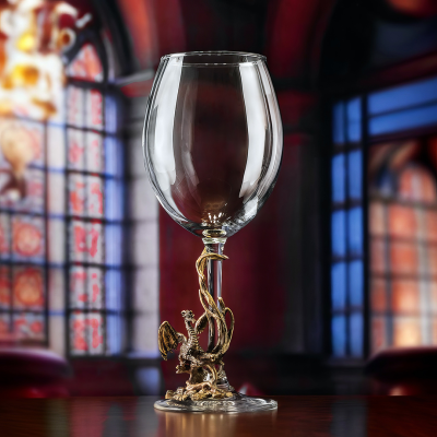 Бокал для вина "Дракониха"(со статуэткой на ножке), в подарочной упаковке.