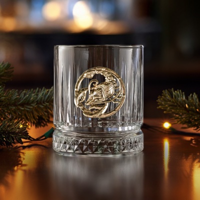 Бокал для виски Элизия с накладкой Рак, упаковка Домик