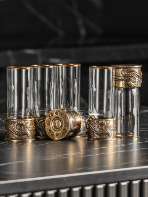 Набор 6 стопок патрон "Змея",  в черной подарочной упаковке(универсальной)