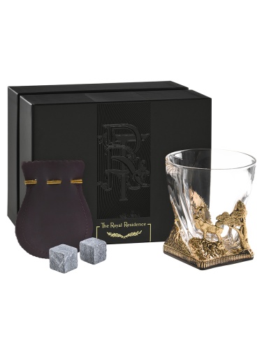 Бокал для ВИСКИ ручная работа охота на оленя в подарочной упаковке