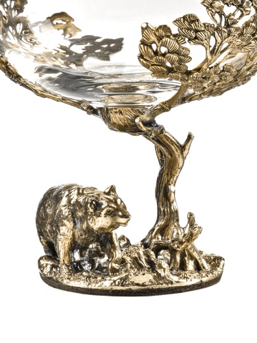 Набор 2 бокала для коньяка (Р) "Кабан +Медведь ", в черной  подарочной упаковке