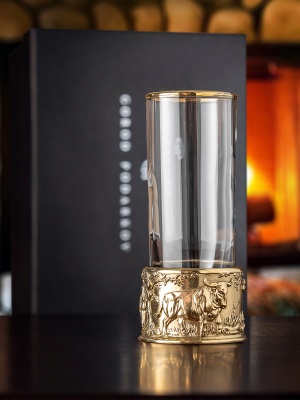 Стопка Патрон Буйвол с латунным основанием в подарочной коробке