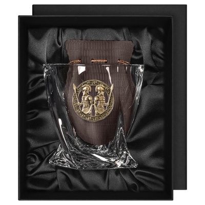 Бокал для виски с накладкой "Близнецы", в коробке из дизайнерского картона