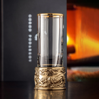 Стопка-патрон Тигр в черной подарочной коробке