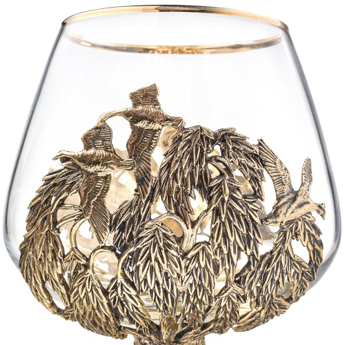 Набор 2 бокала для коньяка "Охота на Оленя" и "Охота на Утку", в шкатулке из массива