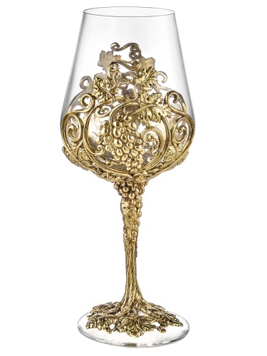 Бокал для вина "Лоза Роял",в черной подарочной упаковке.