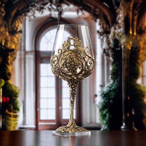 Бокал для вина "Лоза Роял",в черной подарочной упаковке.