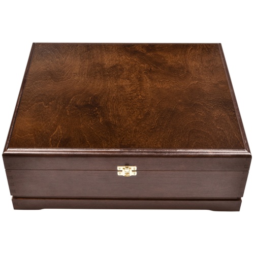 Набор 4 бокала для коньяка и 4 лафитника "Лев", в шкатулке из массива