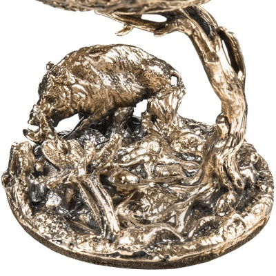 Набор 2 бокала для коньяка "Кабан", в шкатулке из массива