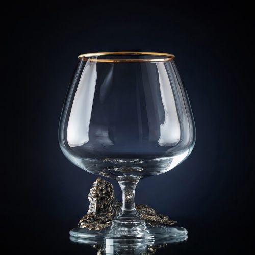 Подарочный набор из 4 бокалов для коньяка "Лев" в подарочной коробке