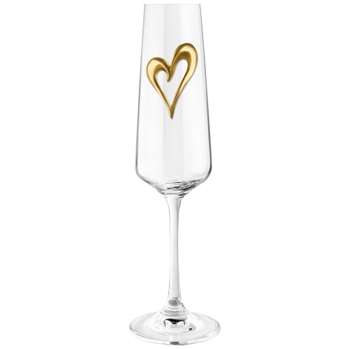 Набор 2 бокала для шампанского,накл. "Сердце", в подарочной коробке