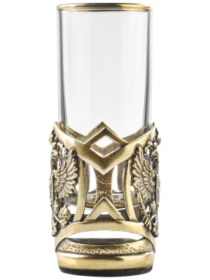 Набор 2 стопки Патрон "Герб РФ" "Великая Россия",в черн. под уп.