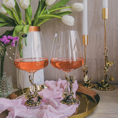 Подарочный набор из 3 подсвечников "Бабочки" в подарочной коробке