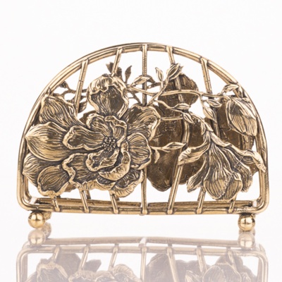 Салфетница Магнолия ЛАТУНЬ в черно-белой коробке 