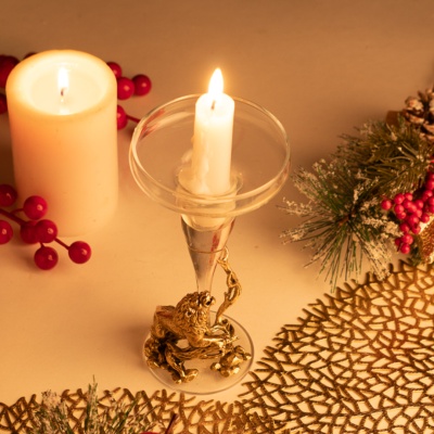 Подсвечник со статуэткой Лев на ветке в транспортной коробке