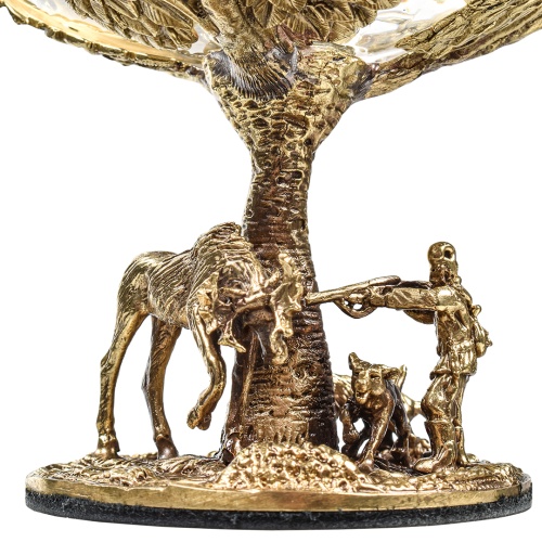 Набор 2 бокала для коньяка "Охота на Уток" и "Охота на Лося", в шкатулке из массива