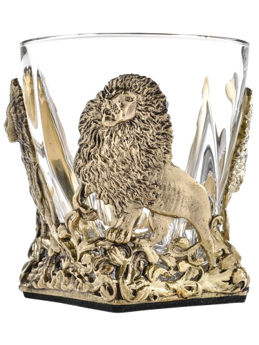 Бокал для ВИСКИ ручная работа Львы в подарочной упаковке