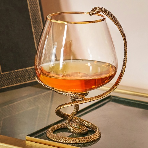 Набор 2 бокала для коньяка "Змея", в шкатулке из массива