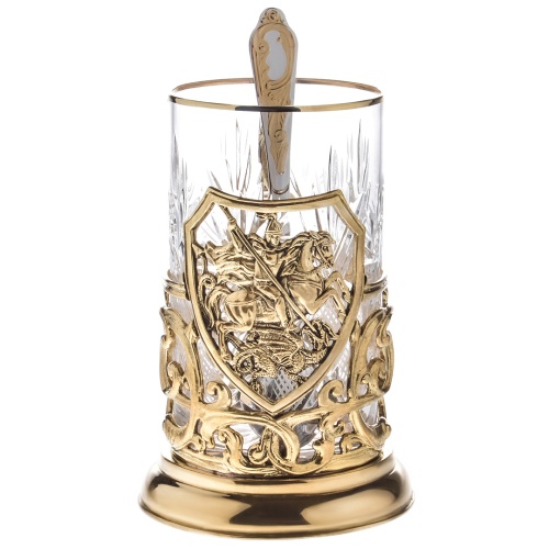 Подстаканник ручной работы "Георгий Победоносец",в деревянной шкатулке