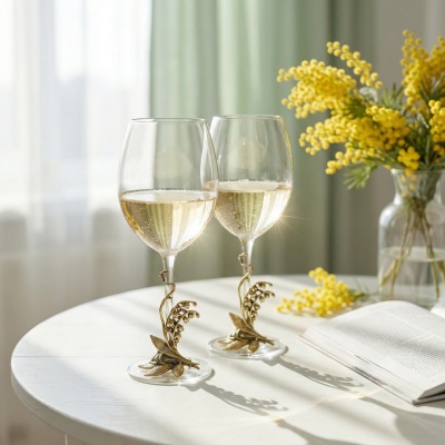 Набор бокалов для вина "Ландыши" в картонной коробке