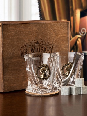 Набор бокалов для виски подарочный "Дева" упаковка Mr Whiskey