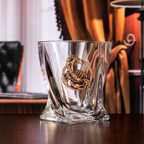Набор 2 бокала для виски с накладкой "Скорпион", в шкатулке Mr Whiskey