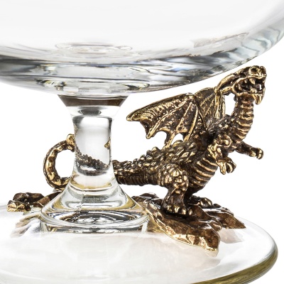 Подарочный набор из 4 бокалов для коньяка "Дракон" в подарочной коробке