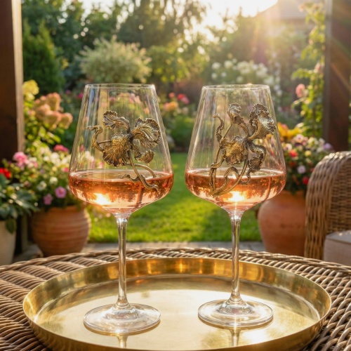 Набор бокалов для вина Корвус с накладками Ирис в картонной коробке