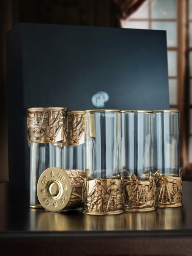 Набор 6 стопок патрон Профессии "Нефтяник", в черной подарочной упаковке