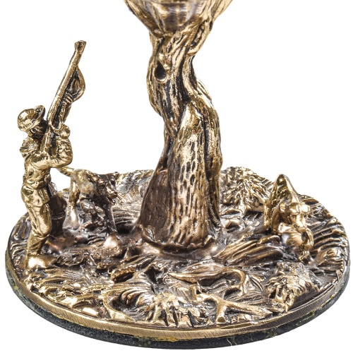 Набор 2 бокала для коньяка "Охота на Оленя" и "Охота на Утку", в шкатулке из массива