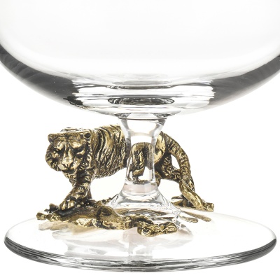 Подарочный набор из 4 бокалов для коньяка "Тигр" в подарочной коробке