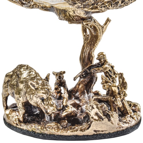 Набор 2 бокала для коньяка "Охота на Оленя" и "Охота на Кабана", в шкатулке из массива