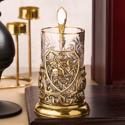 Подстаканник ручной работы "Георгий Победоносец",в деревянной шкатулке