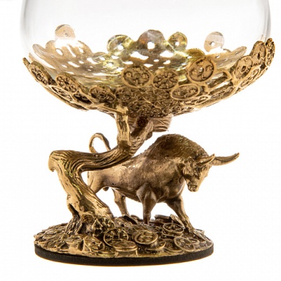 Набор из 6-х бокалов для коньяка Звери 310 мл в деревянной шкатулке из массива