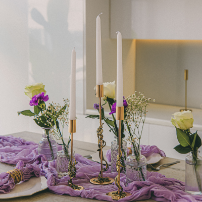 Подарочный набор из 3 подсвечников "Ирис" в подарочной коробке