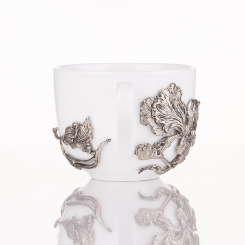 Чайная пара Ирис нейзильбер в черной подарочной коробке