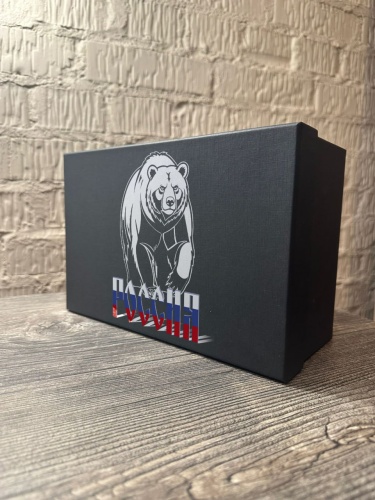 Набор из 2-х бокалов для коньяка Медведь в черной коробке с печатью Медведь Россия