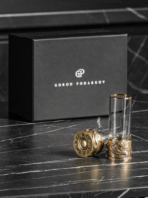 Набор 2 стопки патрон "Змея"  в черной подарочной упаковке.