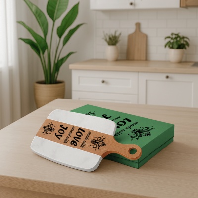 Разделочная доска подарочная "Made with Love" в подарочной коробке