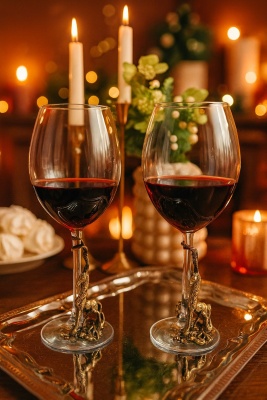 Бокалов для вина со статуэткой Лошадь в коробке с шелком